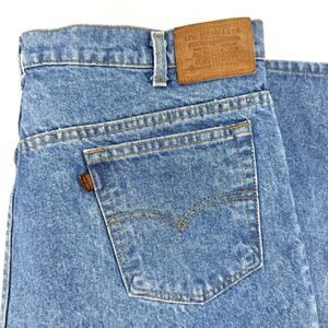 Levis 549 Two Horse Brand Denim Jeans 80’s Mens 40x34 USA Leather Tab VTG 1987